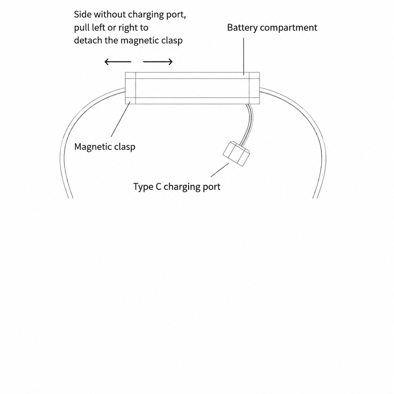 Odyss N1 magnetic quick-release clasp opening diagram