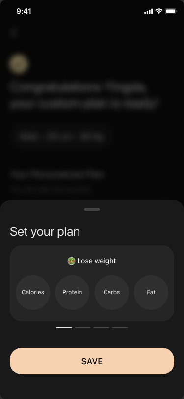 Odyss custom plan setup screen from the Figma design