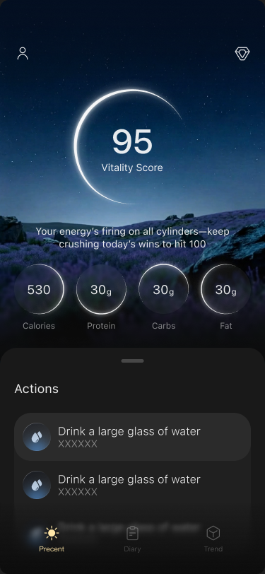 Odyss Beta App Today page after setup