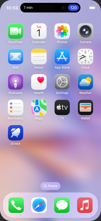 Odyss compact widget and live notification preview on a phone screen
